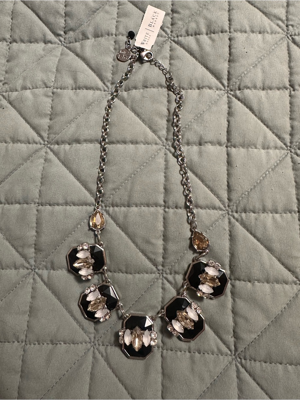 White House Black Market Black Crystal Pendant Necklace